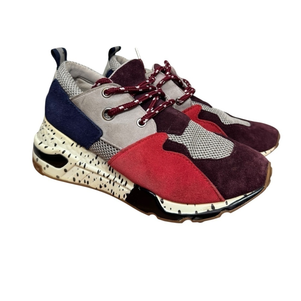 Steve Madden Cliff Burgundy Color Block Sneakers Size 7M